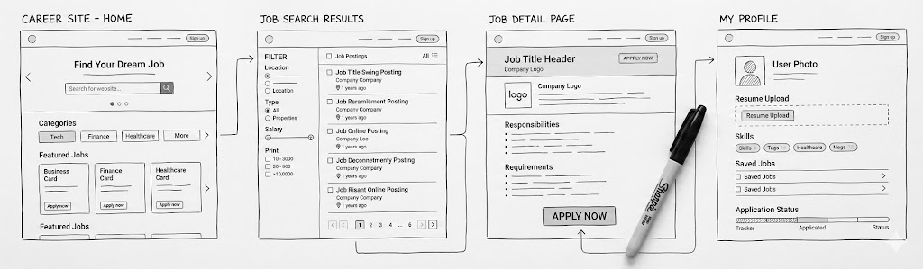IDFC career site — storyboarding the candidate journey