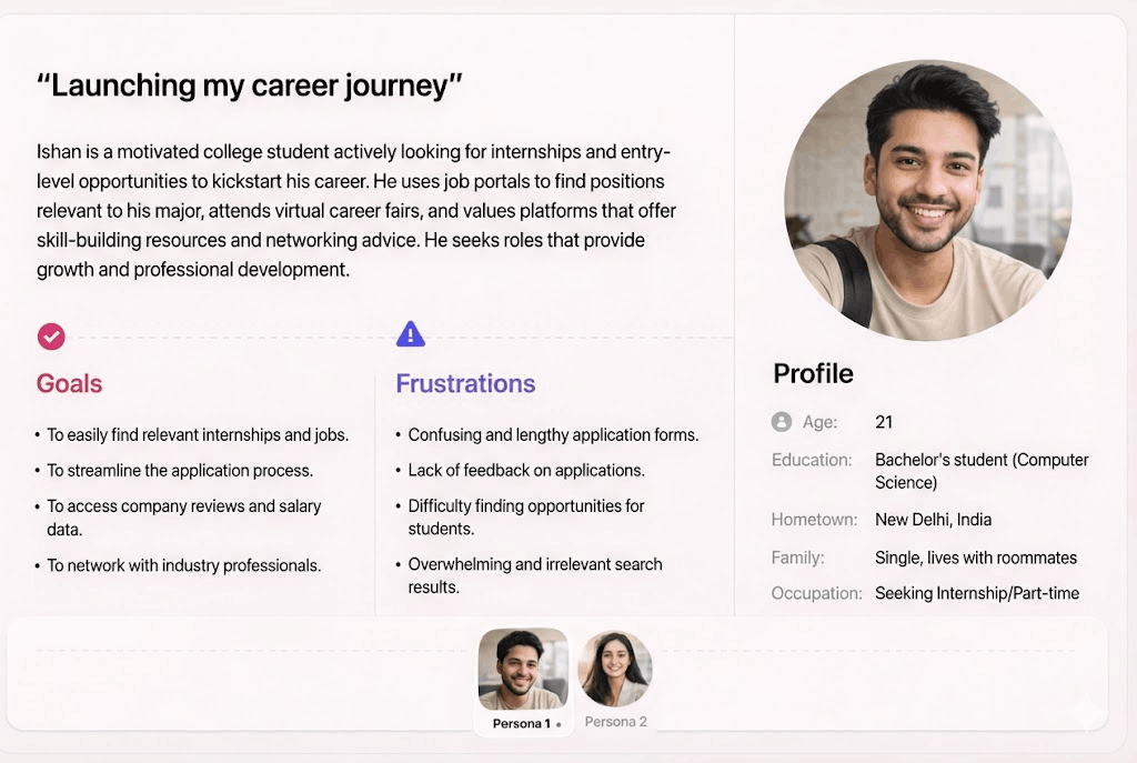 IDFC career site — candidate user personas